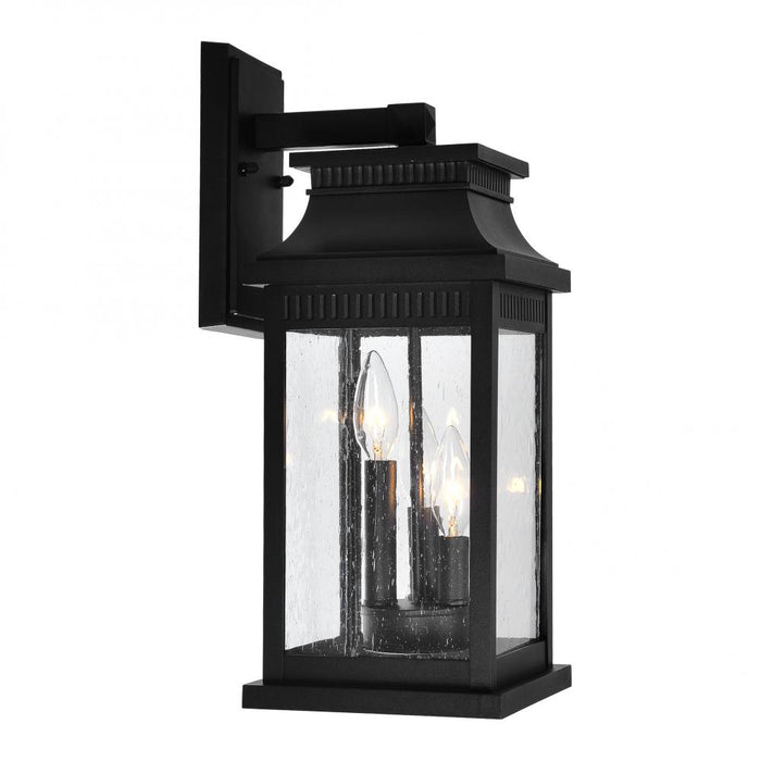 Milford 3 Light Outdoor Black Wall Lantern