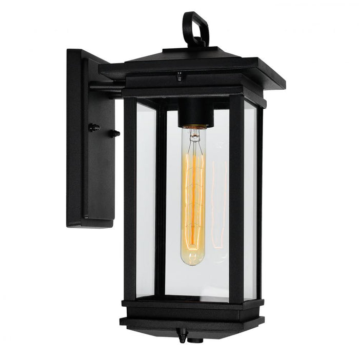 Oakwood 1 Light Outdoor Black Wall Lantern