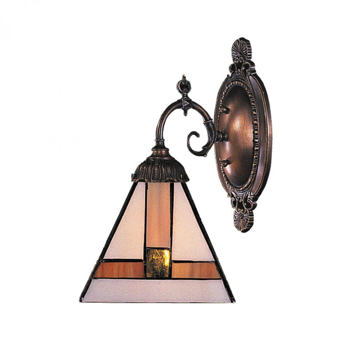 Mix-N-Match 1-Light Wall Lamp in Tiffany Bronze with Tiffany Style Glass