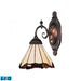 Mix-N-Match 1-Light Wall Lamp in Tiffany Bronze with Tiffany Style Glass - Includes LED Bulb