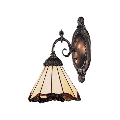 Mix-N-Match 1-Light Wall Lamp in Tiffany Bronze with Tiffany Style Glass