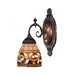 Mix-N-Match 1-Light Wall Lamp in Tiffany Bronze with Tiffany Style Glass