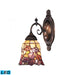 Mix-N-Match 1-Light Wall Lamp in Tiffany Bronze with Tiffany Style Glass - Includes LED Bulb