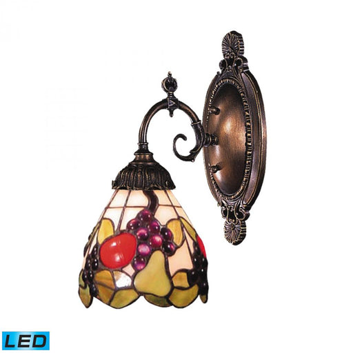 Mix-N-Match 1-Light Wall Lamp in Tiffany Bronze with Tiffany Style Glass - Includes LED Bulb