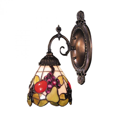 Mix-N-Match 1-Light Wall Lamp in Tiffany Bronze with Tiffany Style Glass