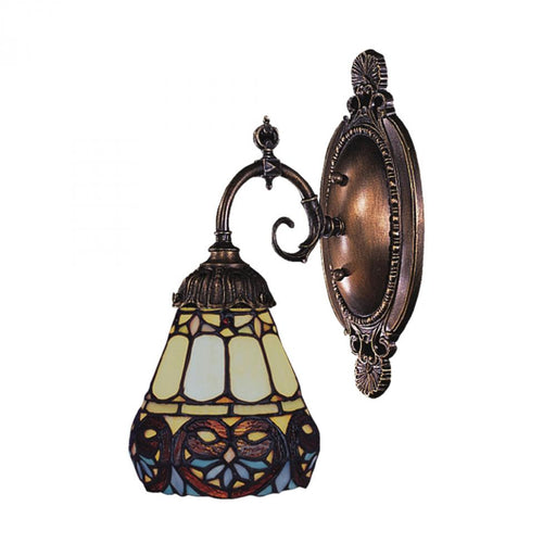 Mix-N-Match 1-Light Wall Lamp in Tiffany Bronze with Tiffany Style Glass