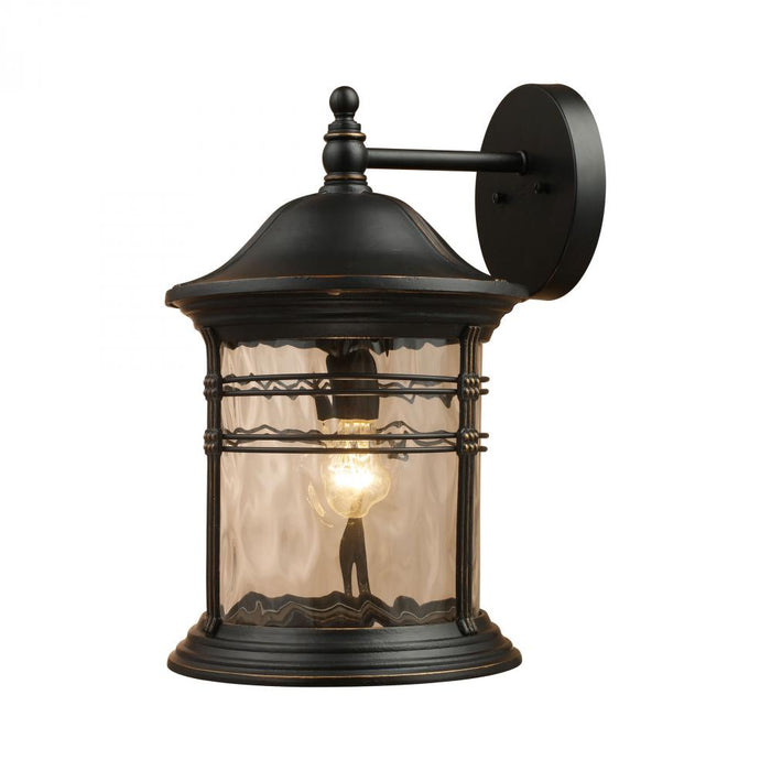 Madison 1-Light Outdoor Wall Lantern in Matte Black