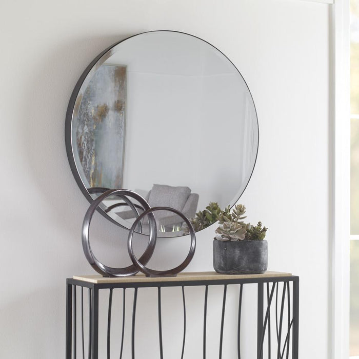 Uttermost Cerelia Black Round Mirror