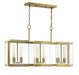 Prescott 6 Light Warm Brass Linear Chandelier