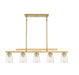 Calhoun 5 Light Warm Brass Linear Linear Chandelier