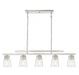 Calhoun 5 Light Satin Nickel Linear Chandelier