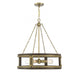 Lakefield 4 Light  Burnished Brass W/ Walnut Pendant