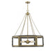 Lakefield 6 Light  Burnished Brass W/ Walnut Pendant