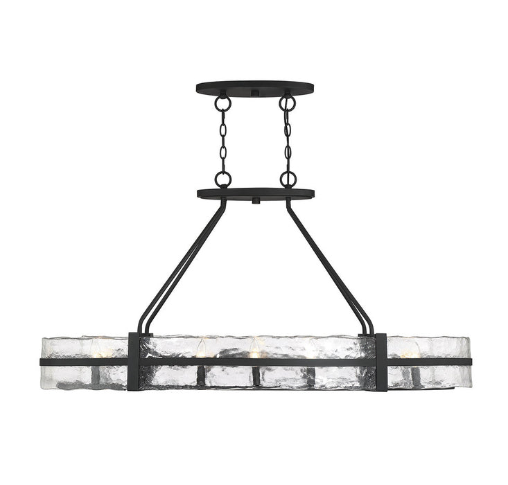 Hudson 10 Light Matte Black Oval Chandelier