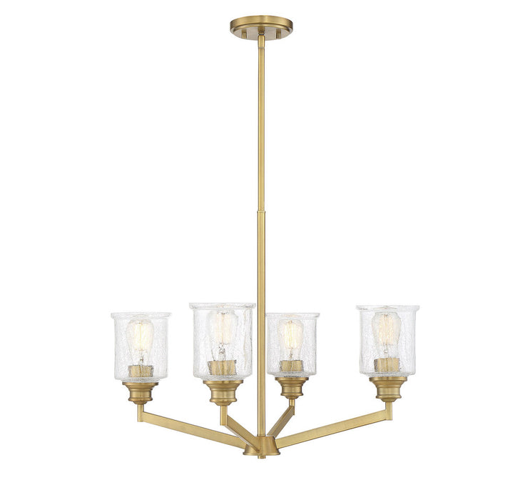 Hampton Warm Brass 4 Light Chandelier