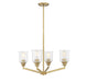 Hampton Warm Brass 4 Light Chandelier