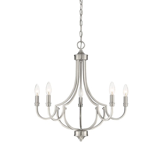 Auburn Satin Nickel 5 Light Chandelier