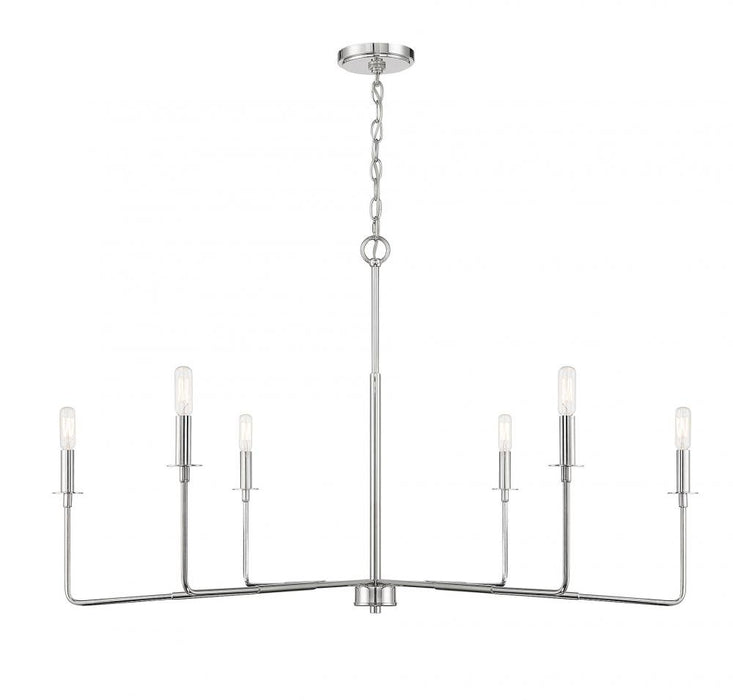 Salerno 6 Light  Polished Nickel Chandelier