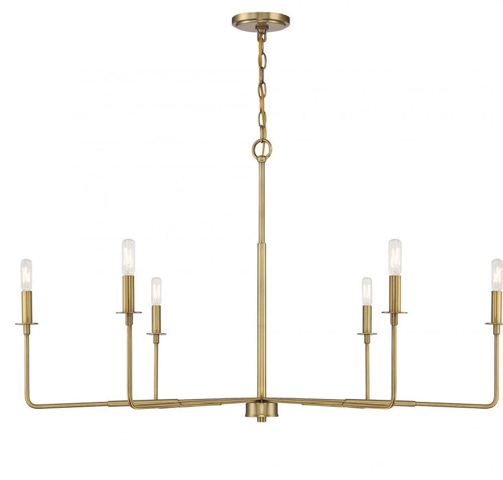 Salerno 6 Light  Warm Brass Chandelier