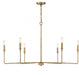 Salerno 6 Light  Warm Brass Chandelier