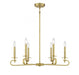 Torino 6 Light Warm Brass Chandelier