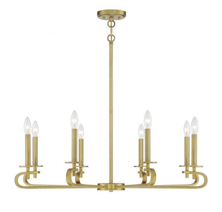 Torino 8 Light Warm Brass Chandelier