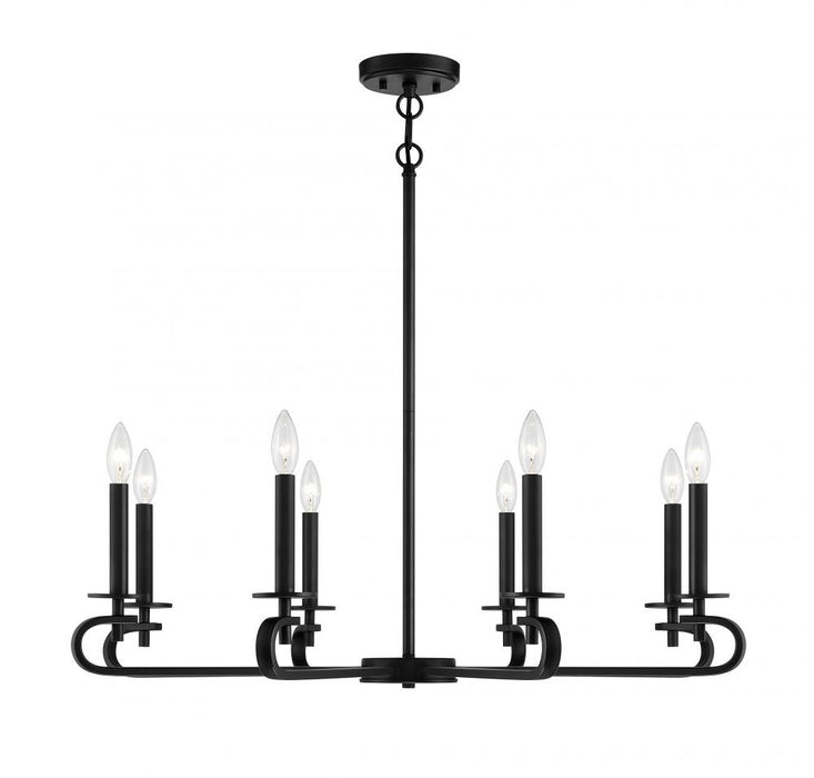 Torino 8 Light Matte Black Chandelier