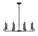 Torino 8 Light Matte Black Chandelier