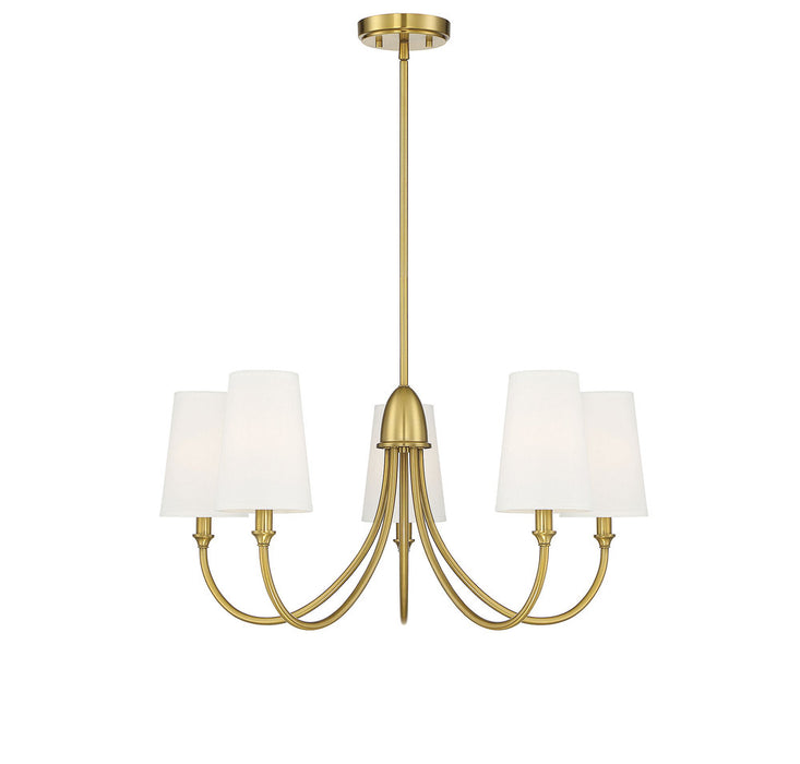 Cameron Warm Brass 5 Light Chandelier