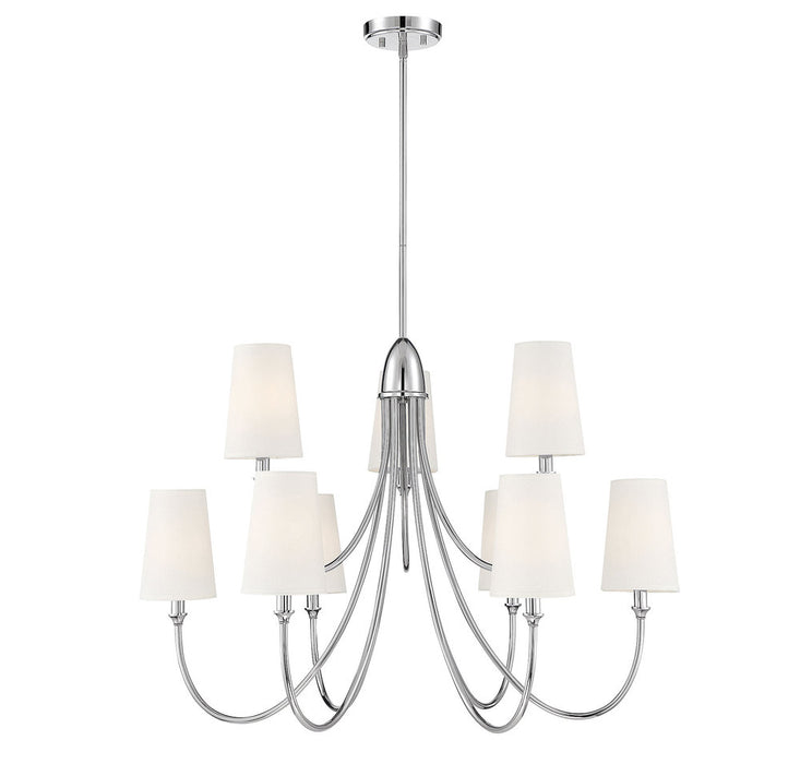 Cameron Polished Nickel 9 Light Chandelier