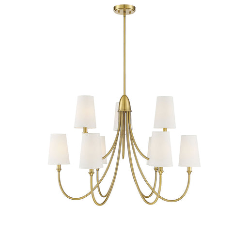 Cameron Warm Brass 9 Light Chandelier