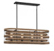 Blaine 4 Light  Natural Walnut W/ Black Accents Linear Chandelier