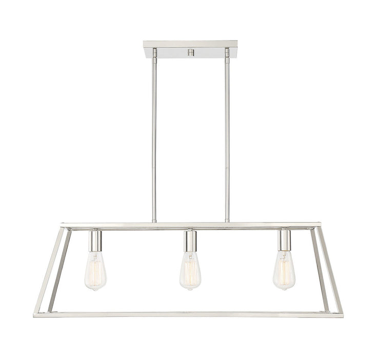 Denton 3 Light Polished Nickel Linear Chandelier