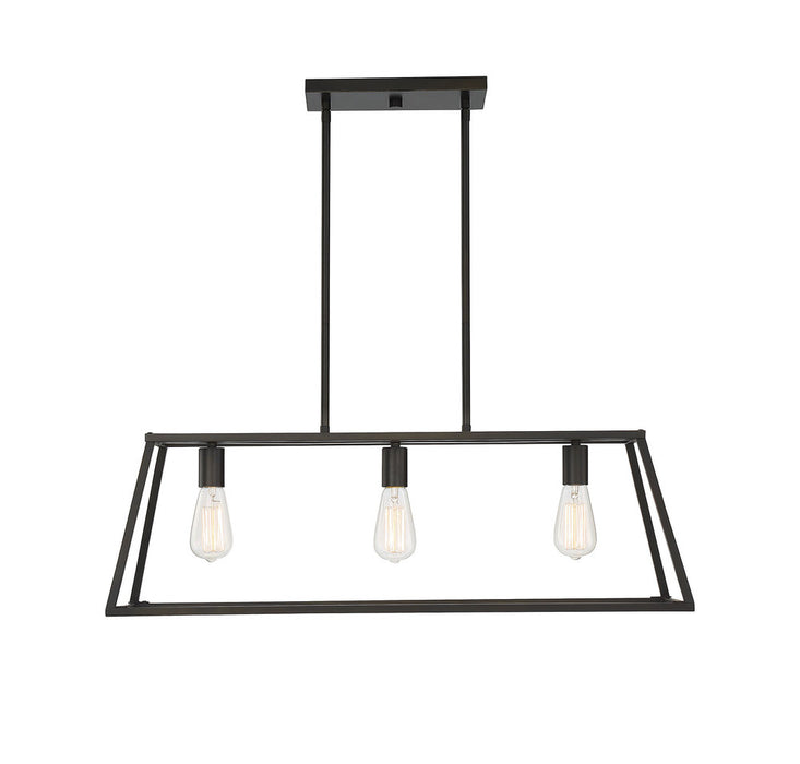 Denton 3 Light Bronze Linear Chandelier