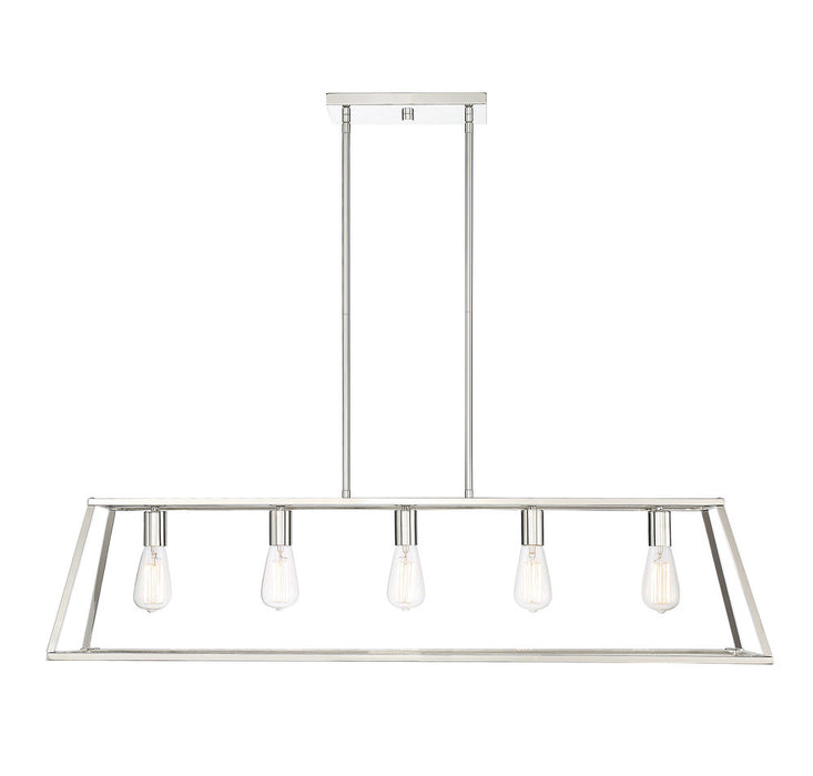 Denton 5 Light Polished Nickel Linear Chandelier