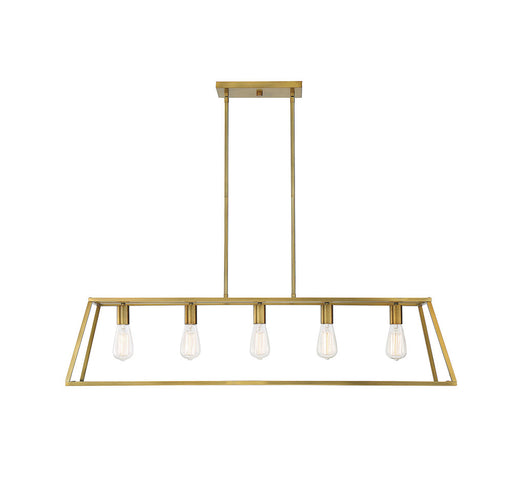 Denton 5 Light Warm Brass Linear Chandelier