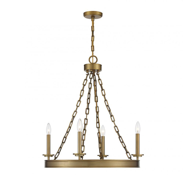 Seville 4 Light  Warm Brass Chandelier