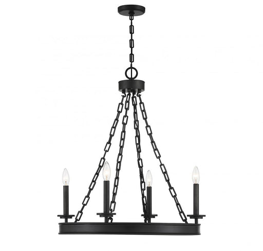 Seville 4 Light Matte Black Chandelier