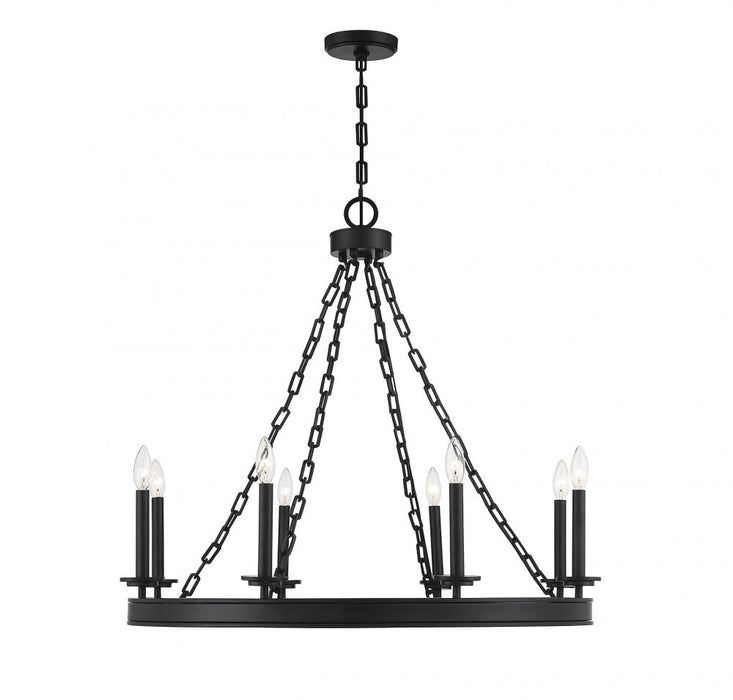 Seville 8 Light Matte Black Chandelier