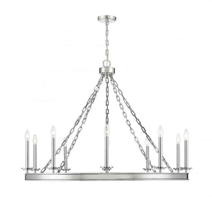 Seville 10 Light Polished Nickel Chandelier