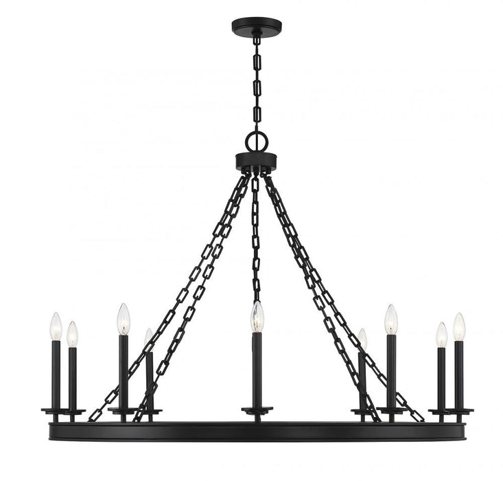 Seville 10 Light Matte Black Chandelier