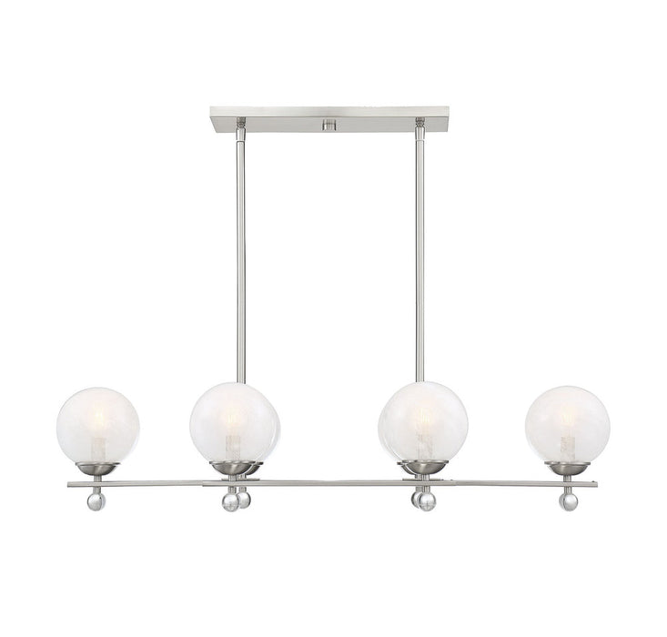 Medina Satin Nickel 6 Light Linear Chandelier