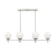 Medina Satin Nickel 6 Light Linear Chandelier