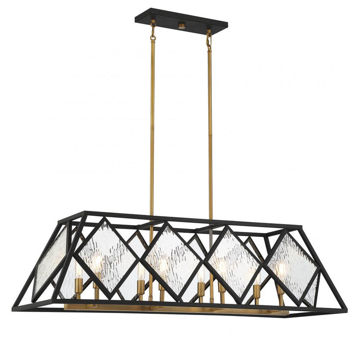 Capella 8 Light English Bronze And Warm Brass Linear Chandelier