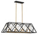 Capella 8 Light English Bronze And Warm Brass Linear Chandelier