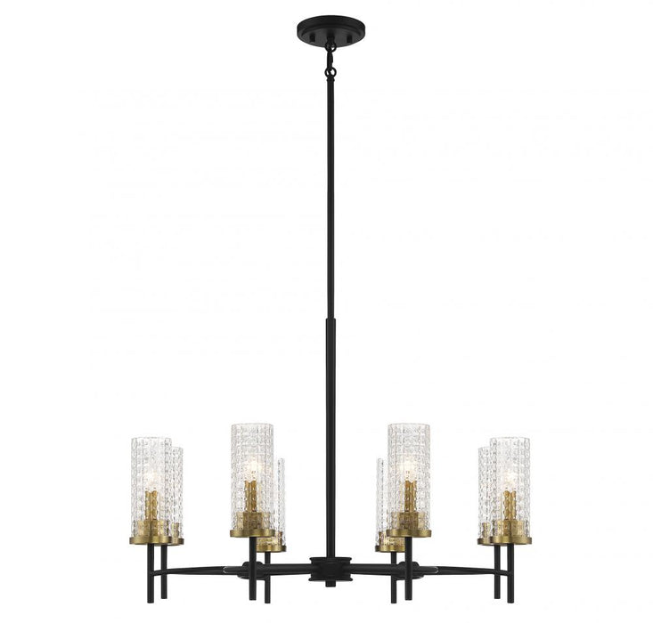 Marcello 8 Light  Black W/Warm Brass Accents Chandelier