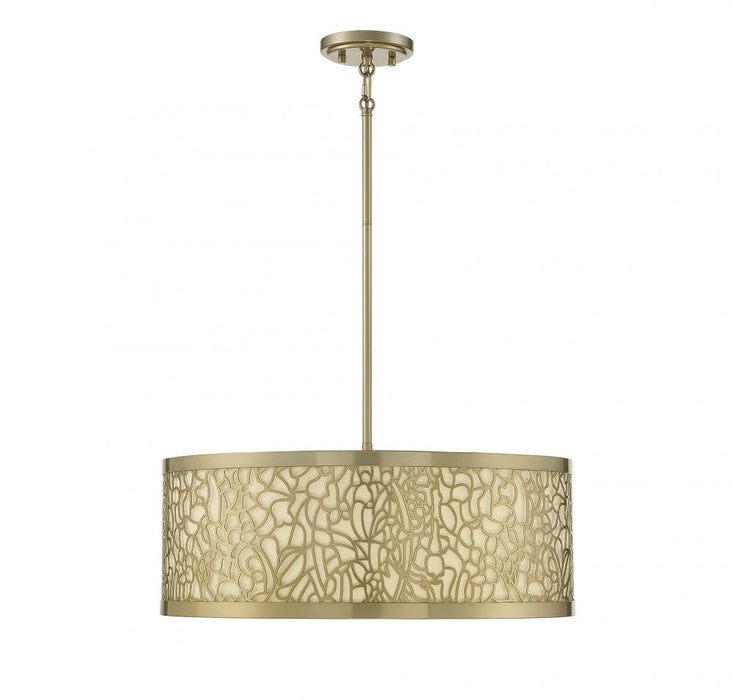 New Haven 4 Light  New Burnished Brass Pendant