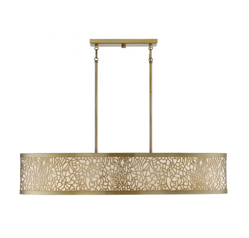 New Haven 5 Light  New Burnished Brass Linear Chandelier