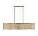 New Haven 5 Light  New Burnished Brass Linear Chandelier