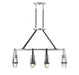 Denali 6 Light Matte Black With Polished Chrome Accents LED Linear Chandelier